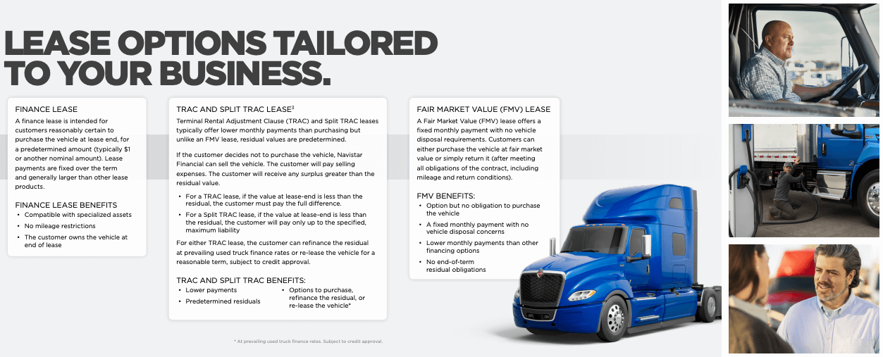 NAVISTAR LEASE OPTIONS FOR YOUR BUSINESS